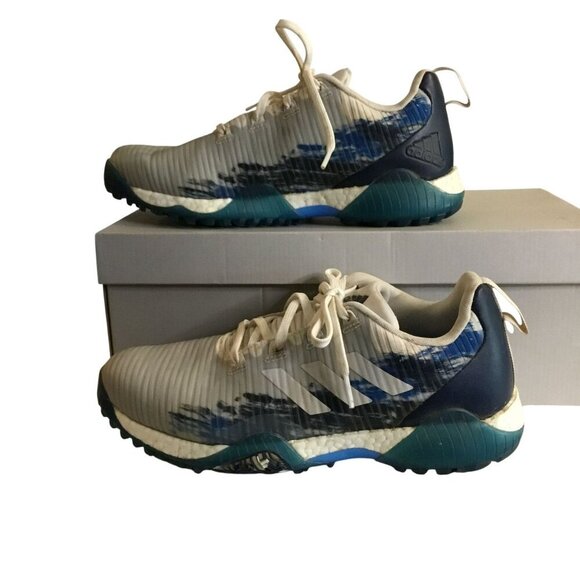 Adidas Club Chaos Spikeless Golf Shoes L7W5341 Gray and Blue Sz Men's 9.5 - Picture 2 of 13